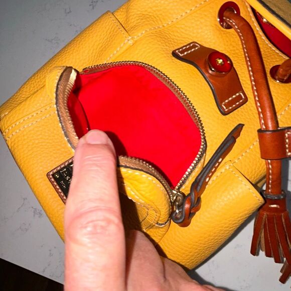 Dooney & Burke Yellow Leather Backpack - Picture 5 of 9